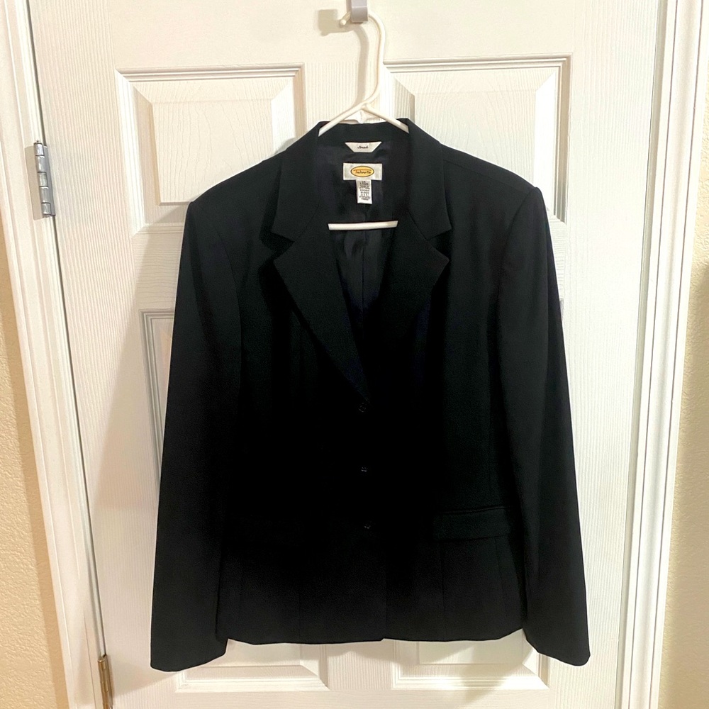 Talbots 14 Long stretch black blazer